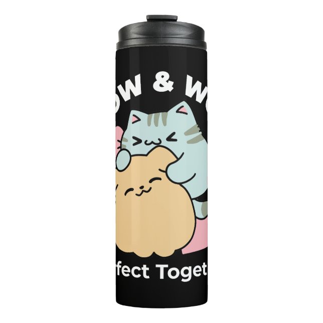 Bouteilles Isothermes Meow & Woof Perfect Together - Cute Cat and Dog (Devant)