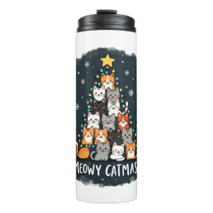 Bouteilles Isothermes Meowy Catmas Cat Arbre de Noël Xmas Filles Garçons