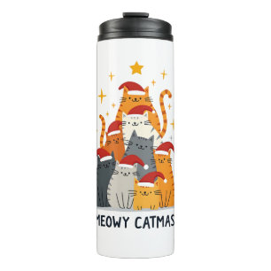 Bouteilles Isothermes Meowy Catmas Chat Noël Arbre de Noël Xmas (4)
