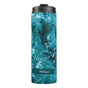 Bouteilles Isothermes Mer turquoise et vagues personnalisées
