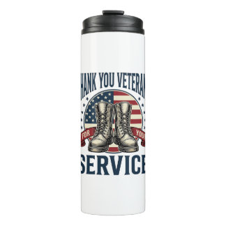 Bouteilles Isothermes Merci aux vétérans Bottes patriotiques Design vint