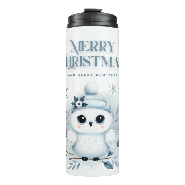 Bouteilles Isothermes Merry Christmas Owl (Devant)