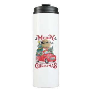 Bouteilles Isothermes Merry Christmas Vintage Red Santa Truck