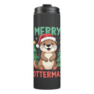 Bouteilles Isothermes Merry Ottermas Funny Otter Animal Amateurs de Noël