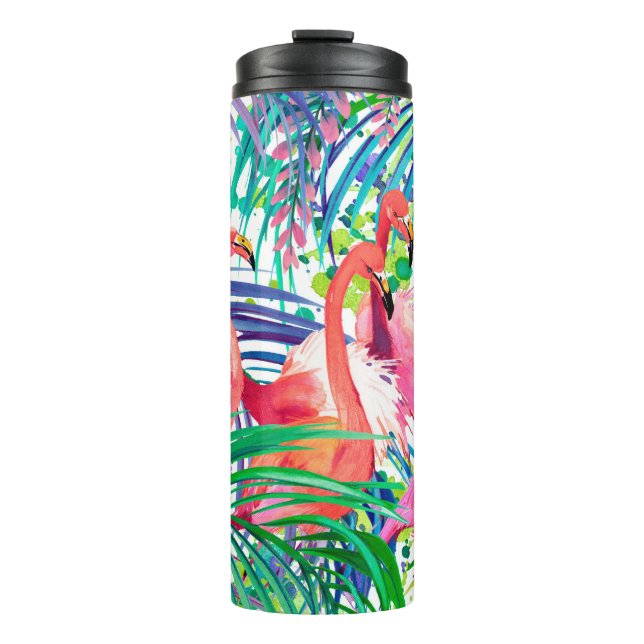 Bouteilles Isothermes Merveilleuse aquarelle flamingo. Afrique (Devant)
