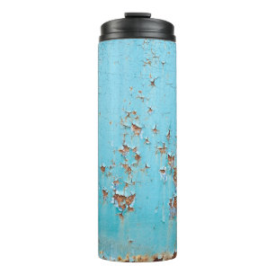 Bouteilles Isothermes Métal bleu rouillé : Mur texturé.