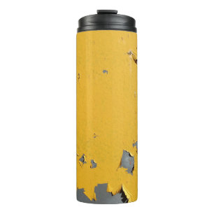 Bouteilles Isothermes Métal jaune fissuré : texture sale.