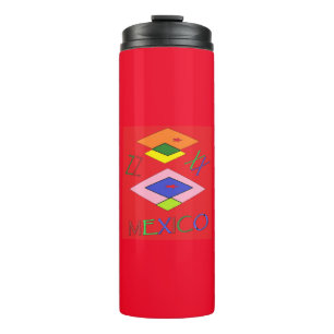 Bouteilles Isothermes MEXICO Ethno motifs et couleur rouge
