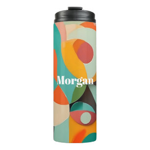 Bouteilles Isothermes Mid Century Art moderne Monogramme ou nom, géométr