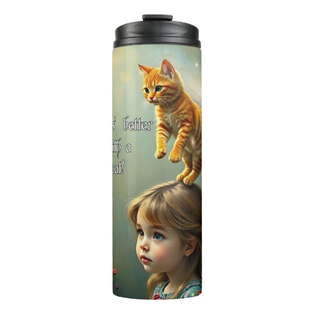 Bouteilles Isothermes Mieux avec un chat (Devant)