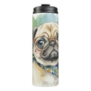 Bouteilles Isothermes Mignon Bouledogue au Style Aquarelle avec des Lune