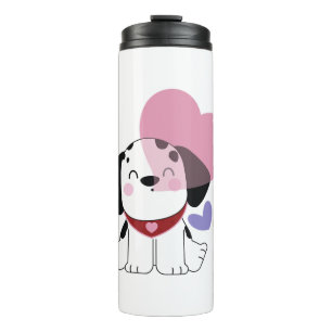 Bouteilles Isothermes Mignon Chien Dalmatien Kawaii avec des Cœurs