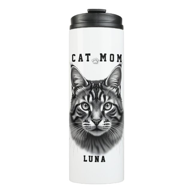 Bouteilles Isothermes Mignon design simple personnalisé mère de chat ama (Devant)