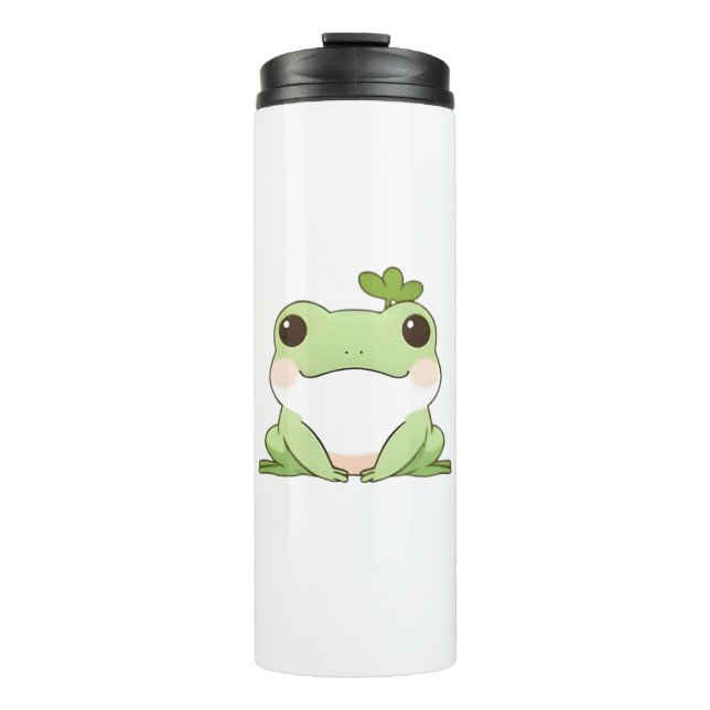 Bouteilles Isothermes Mignon Dessin Simple de Grenouille Chibi Kawaii de (Devant)