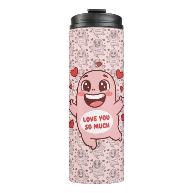 Bouteilles Isothermes Mignon Monstre Rose T'aime Tellement Art (Devant)
