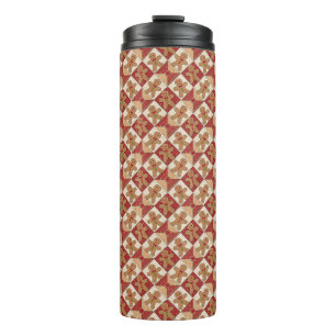 Bouteilles Isothermes Mignon motif patchwork en forme d'homme en pain d'