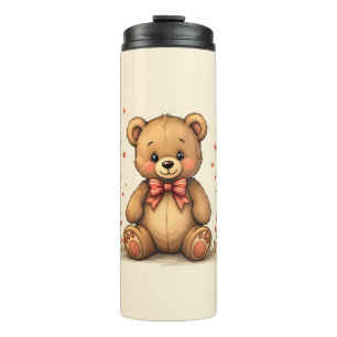 Bouteilles Isothermes Mignon petit ours brun adorable avec cravate