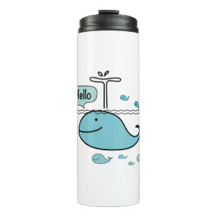 Bouteilles Isothermes mignonne baleine, dis bonjour sur la mer