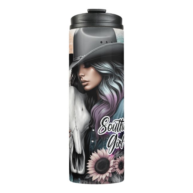 Bouteilles Isothermes Mignonne cowgirl occidentale (Devant)