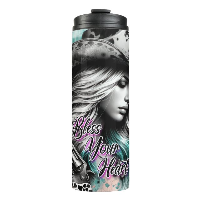 Bouteilles Isothermes Mignonne cowgirl occidentale (Devant)
