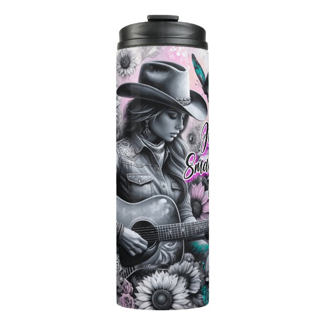 Bouteilles Isothermes Mignonne cowgirl occidentale (Devant)