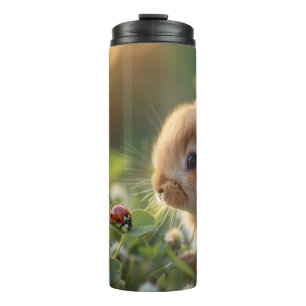 Bouteilles Isothermes Mignonne lapin lapin et une coccinelle sur le cham