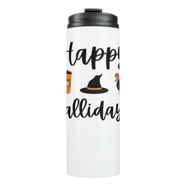 Bouteilles Isothermes Mignonne saison d'automne Joyeux Fallidays Thanksg (Devant)