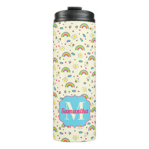 Bouteilles Isothermes Mini Jeté de Arc-en-ciel sur Monogramme de Motif R
