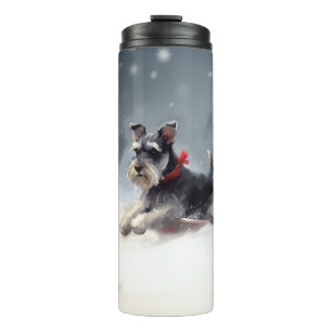Bouteilles Isothermes Miniature Schnauzer Noël neige hiver