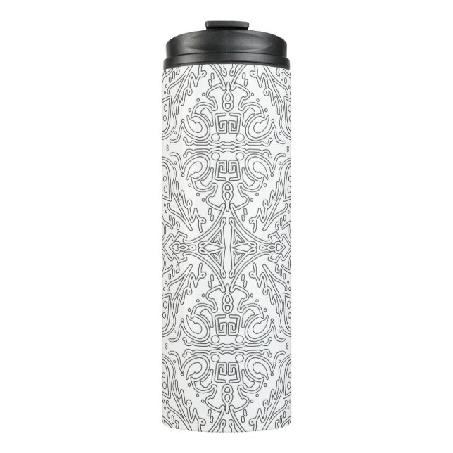 Bouteilles Isothermes Minimalist Grey Floral Pattern (Devant)