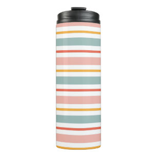 Bouteilles Isothermes Minimaliste Boho Lignes Horizontales Tons Terreux