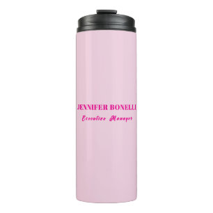 Bouteilles Isothermes Minimaliste rose tendance personnalisé nom personn