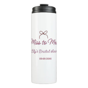 Bouteilles Isothermes Miss to Mrs douche de mariée ajouter nom date anné