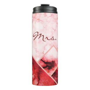 Bouteilles Isothermes Mme Montagnes de marbre rose personnaliser bloc de