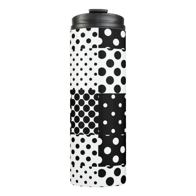 Bouteilles Isothermes Mode Noir Blanc à pois Style Design  (Devant)