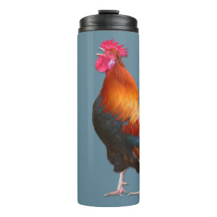 Bouteilles Isothermes Modèle de nom de fermiers au coq sur fond bleu