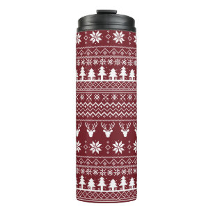 Bouteilles Isothermes Modèle de pull de Noël classique rouge pour renne
