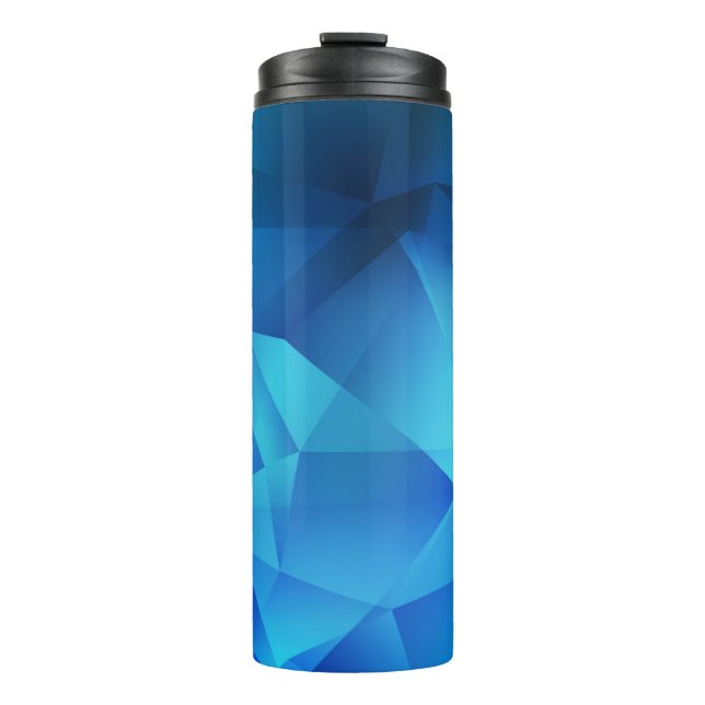 Bouteilles Isothermes Modèle de triangles de dégradé BLEU clair. Créatif (Devant)