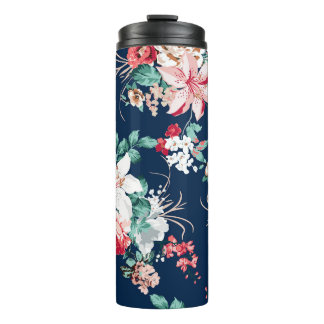 Bouteilles Isothermes Modèle floral avec roses et petites fleurs avec v