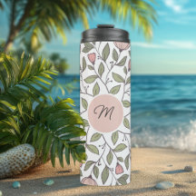 Modèle floral délicat Monogramme personnalisé