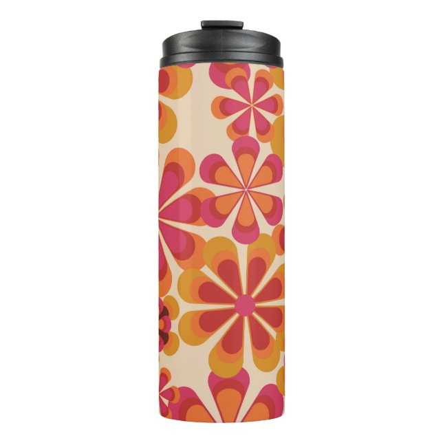 Bouteilles Isothermes Modèle floral rétro les années 70 sans couture ave (Devant)