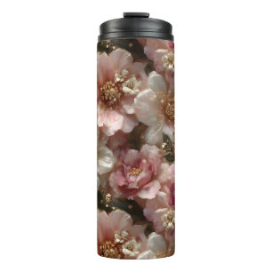 Bouteilles Isothermes Modèle floral sans parfum de luxe avec perles d'or