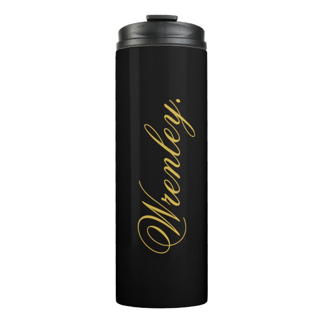 Bouteilles Isothermes Modern Black Thermal Tumbler with Personalized Nam (Devant)
