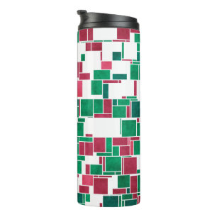 Bouteilles Isothermes Moderne Bold Rouge et Vert Noël Mondrian