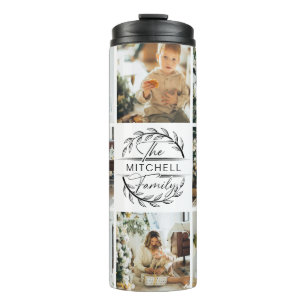 Bouteilles Isothermes Moderne Chic noir Monogramme & photo Collage