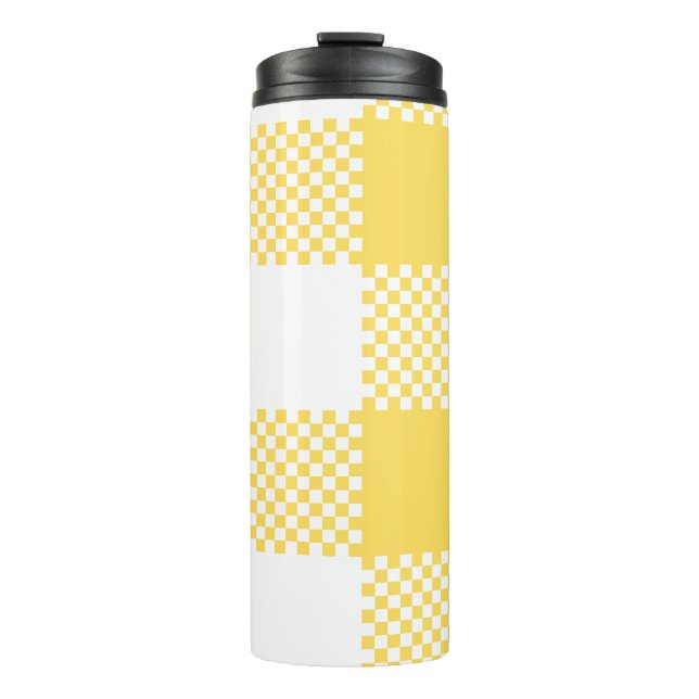 Bouteilles Isothermes Moderne Chic Rustique Blanc & Jaune (Devant)