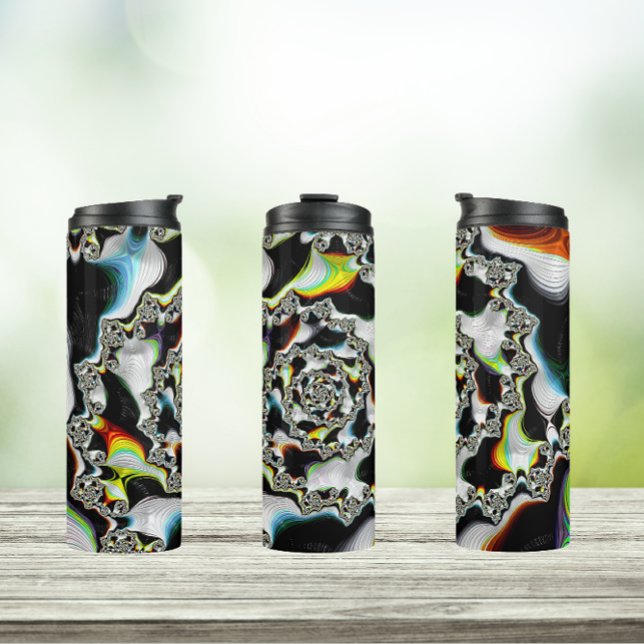 Bouteilles Isothermes Moderne coloré psychédélique spirale fractale (Créateur téléchargé)