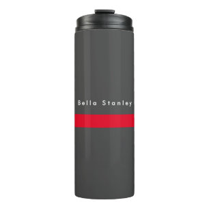 Bouteilles Isothermes Moderne Design Gris Rouge Votre nom
