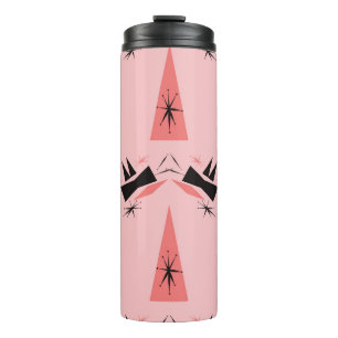 Bouteilles Isothermes Moderne du milieu du siècle : Motif de corail rose