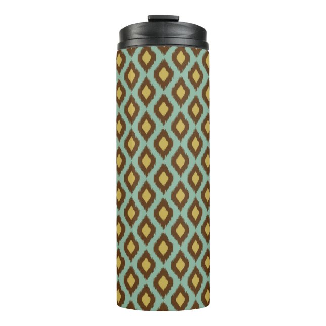Bouteilles Isothermes Moderne jaune bleu d'ikat tribal moderne (Devant)